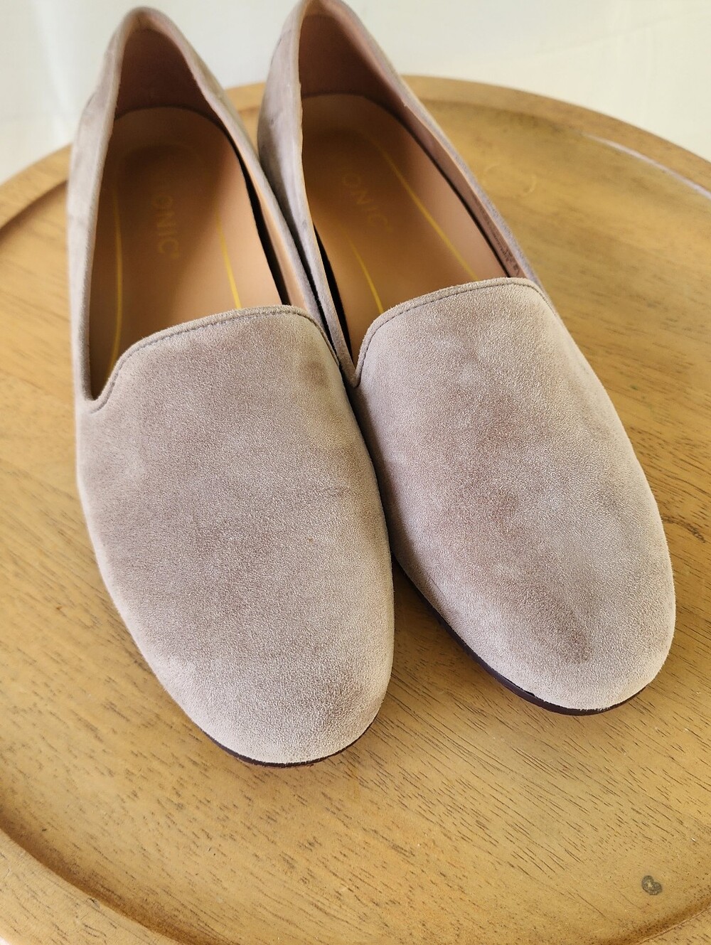 Vionic Willa Classic Women's Suede Slip-On Loafers in Light Taupe - Picture 4 of 11